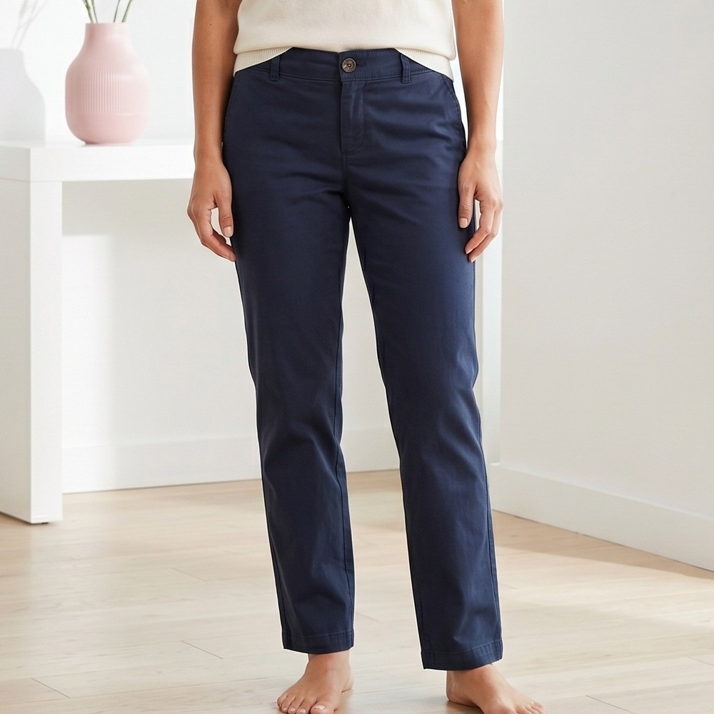 Dockers Chino Pants Womens 10M Navy Blue Stretch Cotton Casual Workwear Trousers